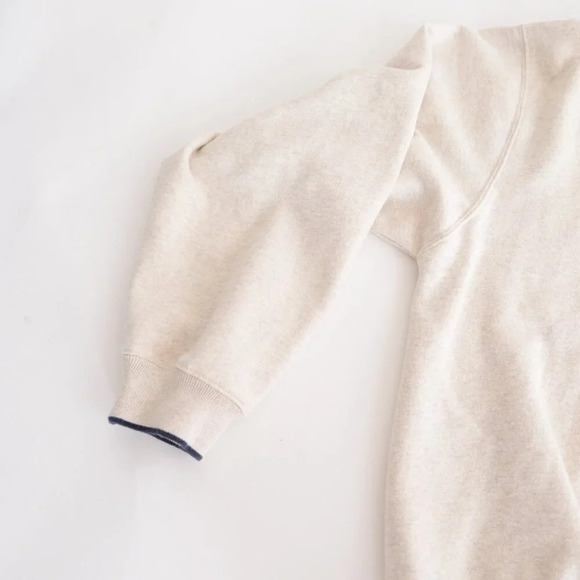 Vintage 90S Croft And Barrow Sport Cream Navy Embroidered  Usa Crew Neck Sweater - Picture 7 of 13